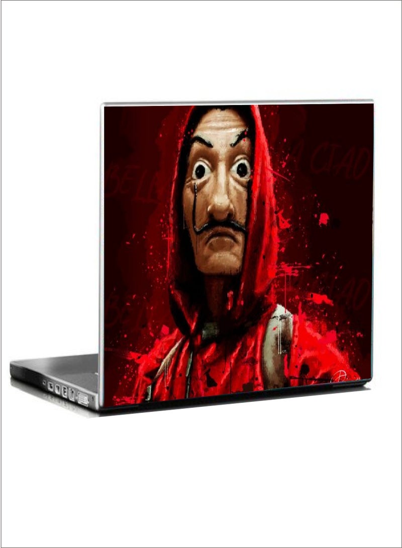 بي.بي أوريجنال ديزاين ملصق واقٍ للابتوب بنمط مسلسل "La Casa De Papel" أحمر/ بيج/ أسود