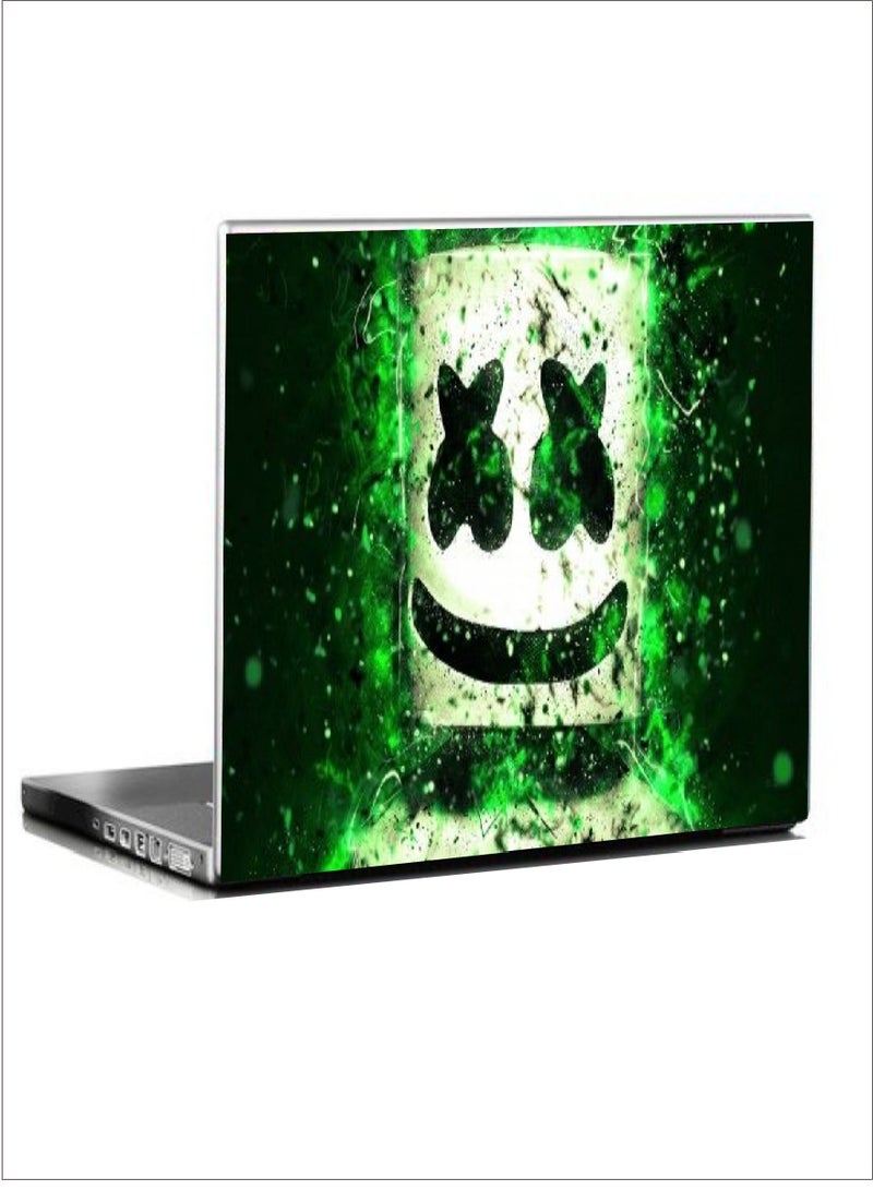 Printed Face Protective Laptop Skin Cover Black /Green/White - v1609085292/N41911613A_1