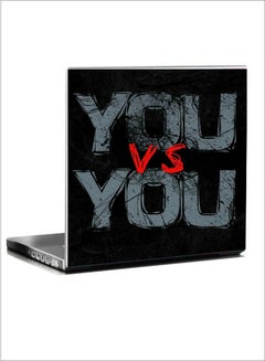 بي.بي أوريجنال ديزاين ملصق واقٍ لجهاز اللابتوب مطبوع عليه عبارة "You Vs You" أزرق/أحمر/أسود 