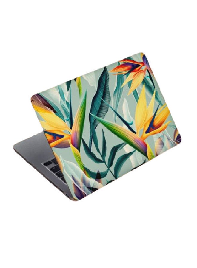 B.B Original Designs Leaves Pattern Protective Laptop Skin Cover Green/Multicolor