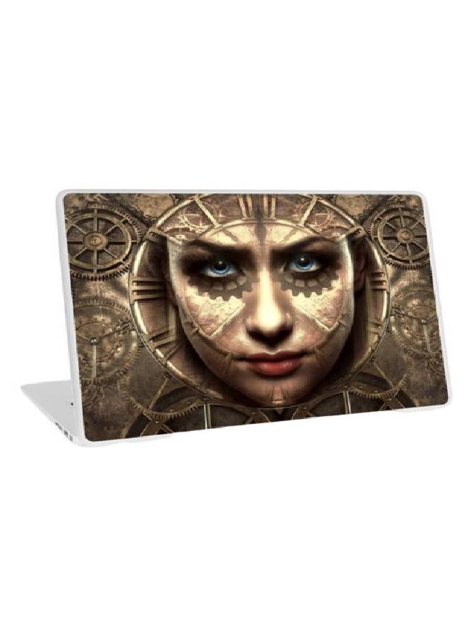 Girl Pattern Protective Laptop Skin Cover Gold/Multicolor - v1609088382/N41911655A_1