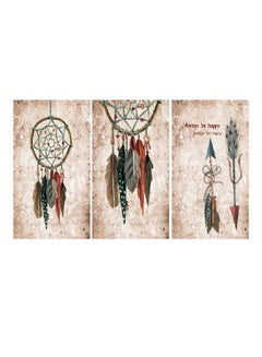 Fast Print 3-Piece Places Design Framed Vinyl Tableau Multicolor 60x120cm 