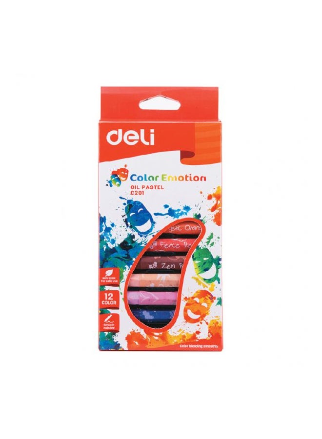 Deli 12-Color Color Emotion Oil Pastel Multicolour