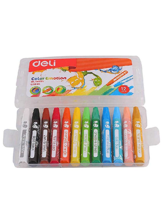 Deli 12-Color Color Emotion Oil Pastel Multicolour 