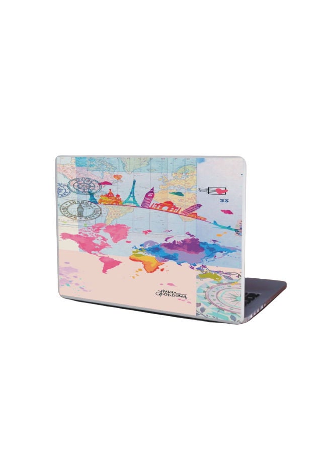 B.B Original Designs Maps Pattern Protective Laptop Skin Cover Multicolor 