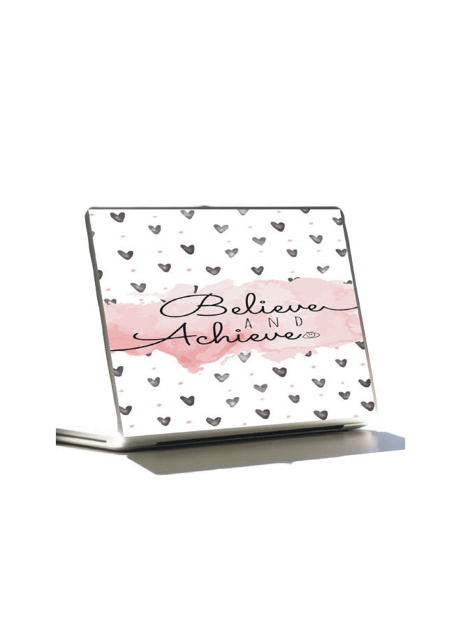 Believe And Achieve Protective Laptop Skin Cover White/Multicolor - v1609092123/N41911714A_1