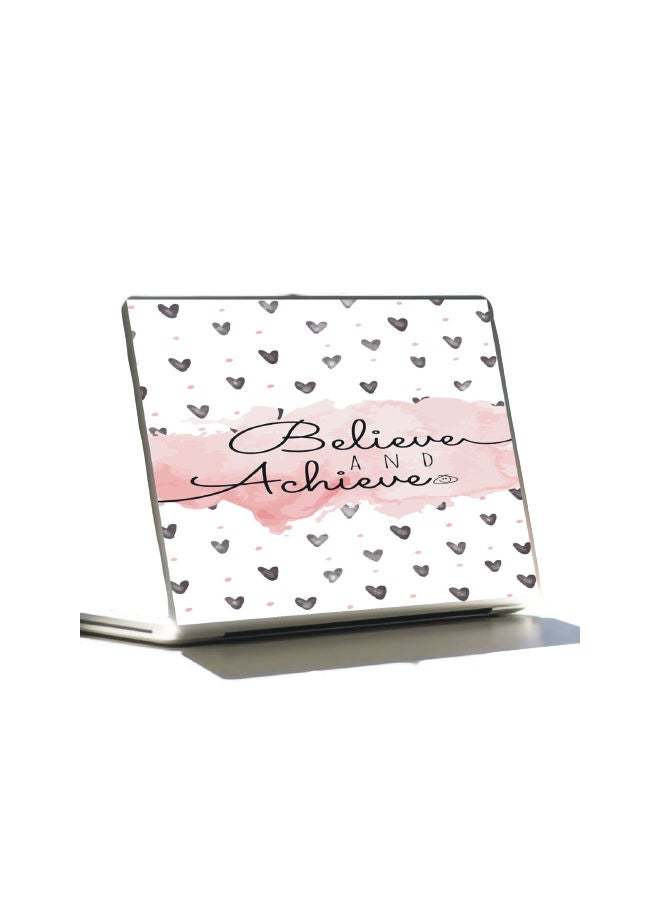 B.B Original Designs Believe And Achieve Protective Laptop Skin Cover White/Multicolor