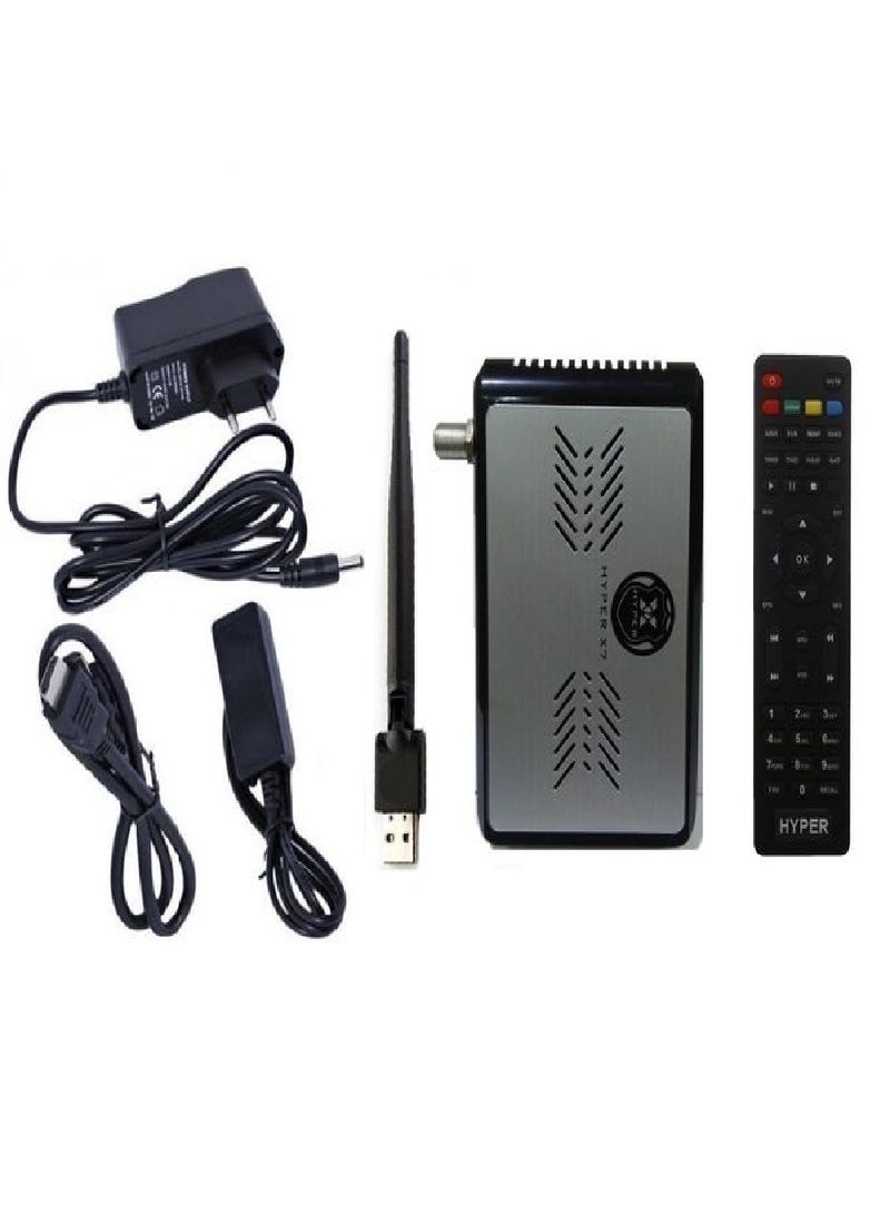 HYPER H265 HD Digital Satellite Receiver X7 Silver  - Image 1