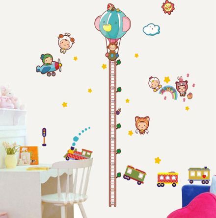 Fast Print Cartoon Car Height Stickers For Kids Room Decor DIY Art Poster Measure Wall Decal Removable Pvc Wall Sticker Multicolor 60x90cm - Image 2