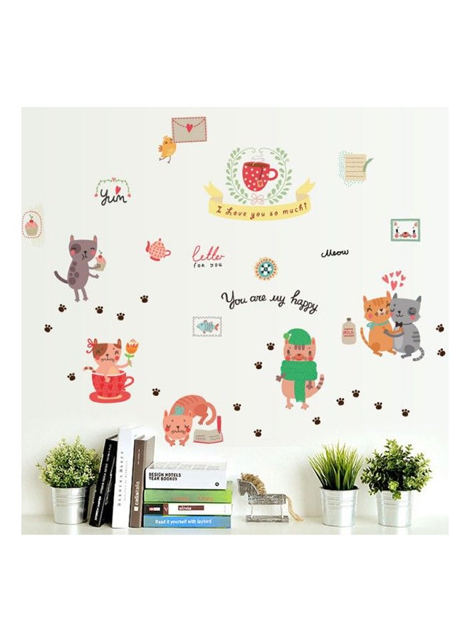 Fast Print Cat Stickers Wardrobe Refrigerator Door Crib Kindergarten Decorative Wall Sticker Multicolor 30x90cm - Image 1