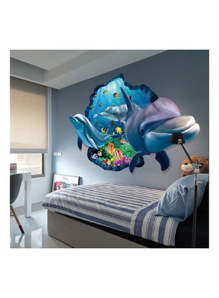 Cartoon 3D Dolphin Living Room Decorative Wall Sticker Multicolor 90x60cm - v1609100974/N40732352A_1