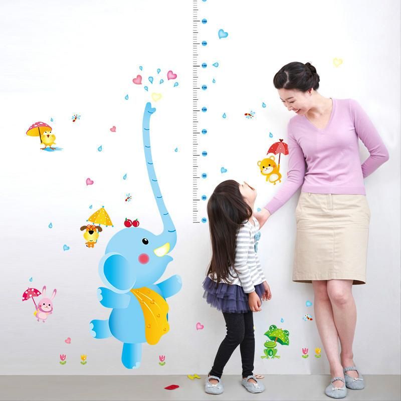 Fast Print Elephant Spray Height Children's Room Decoration Stickers Multicolour 60x90cm - Image 2