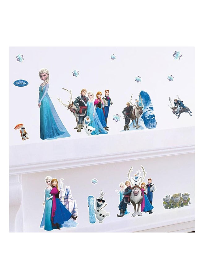 Fast Print Magic Cartoon princess Elsa Anna Wall Sticker Multicolour 60x30cm - Image 1