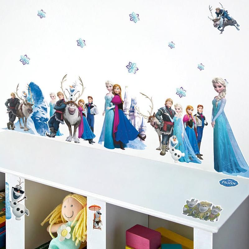 Fast Print Magic Cartoon princess Elsa Anna Wall Sticker Multicolour 60x30cm - Image 2
