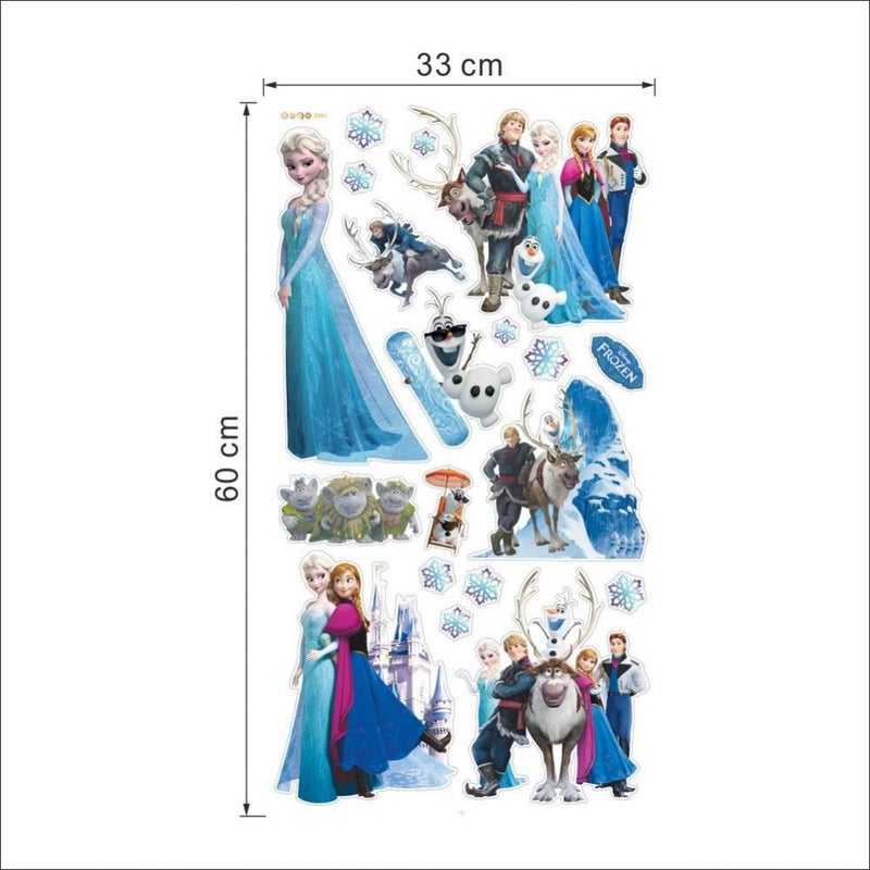 Fast Print Magic Cartoon princess Elsa Anna Wall Sticker Multicolour 60x30cm - Image 4