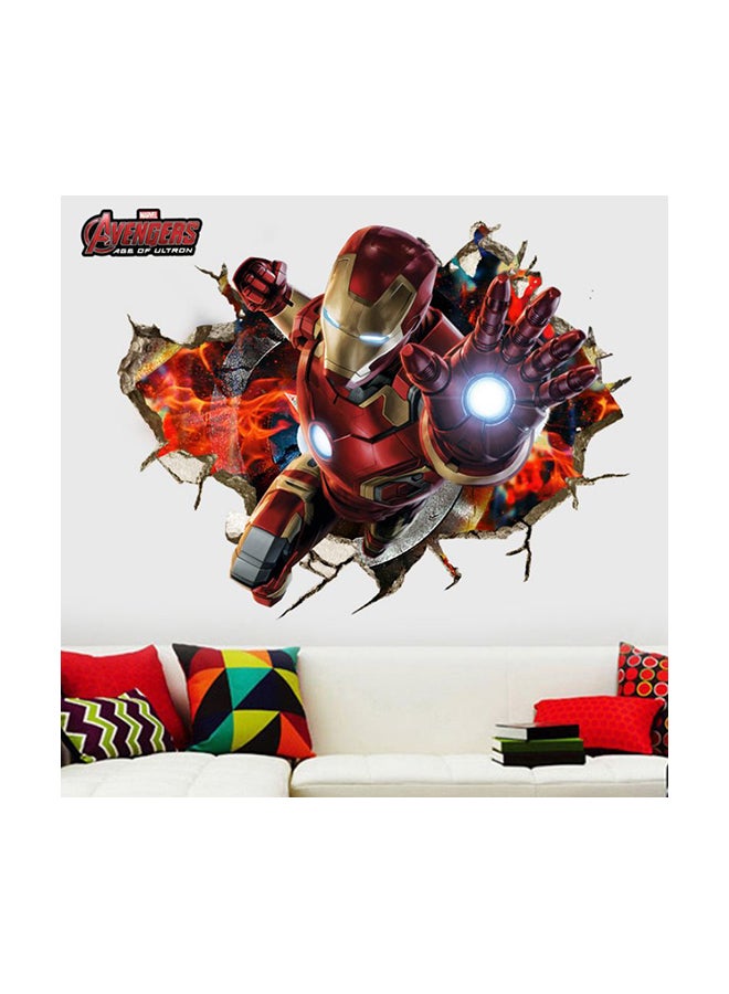 Fast Print Marvel Avengers Iron Man Ironman Wall Crack ,Smash and Sticker Multicolour 90x60cm - Image 1