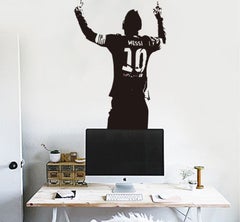 Messi Wall Decor Sticker Cheering Soccer Sport Room Decal Football Stars Poster for Lining Room Home Decor DIY PVC Waterproof Wall Multicolour 40x55cm - v1609108221/N40733545A_5