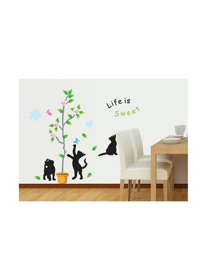 Fast Print Removable cartoon tree Wall Sticker Multicolour 90x60cm