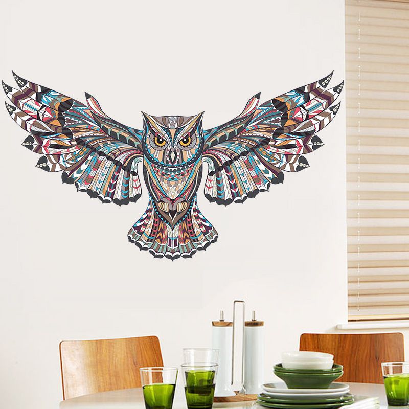 Fast Print PAYA Owl Living Room Bedroom Background Wall Sticker Multicolour 78x45cm - Image 2
