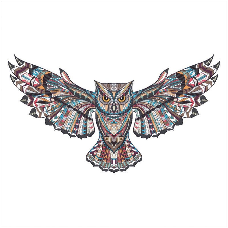 Fast Print PAYA Owl Living Room Bedroom Background Wall Sticker Multicolour 78x45cm - Image 3