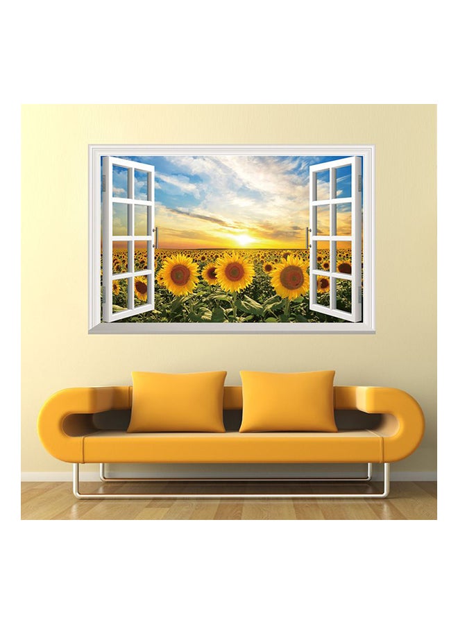 3D Fake Window Style Wall Decals For Sofa Background Decor Multicolour 90x60cm