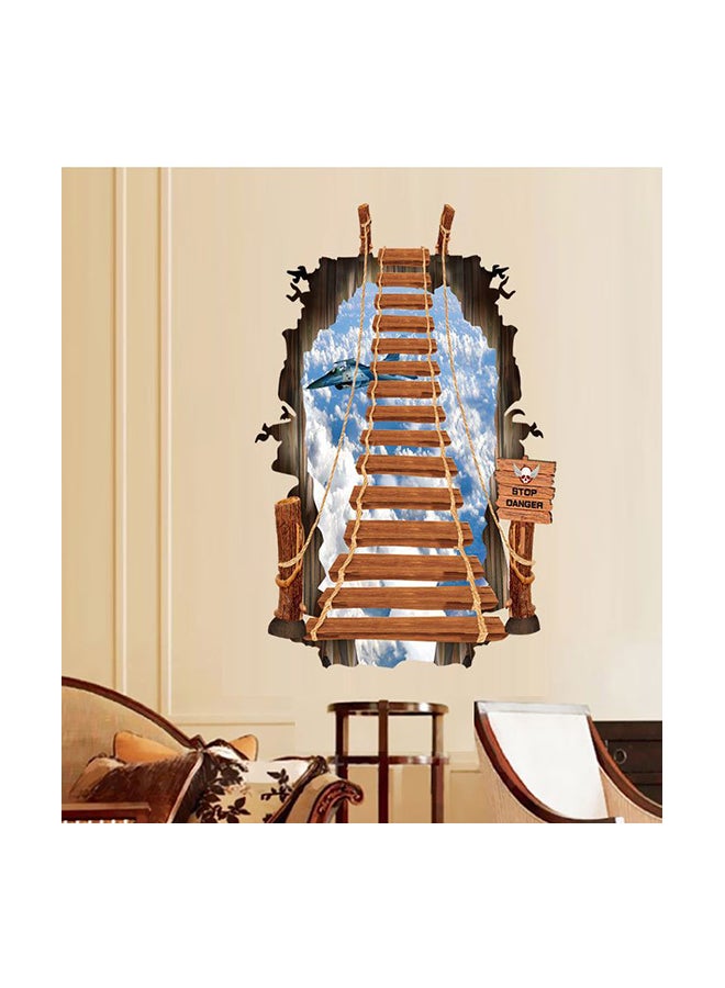 فاست برينت ملصق جداري ذاتي اللصق بطبعة ثلاثية الأبعاد بتصميم جسر بنمط مكسور متعدد الألوان 90x60سم - Image 1