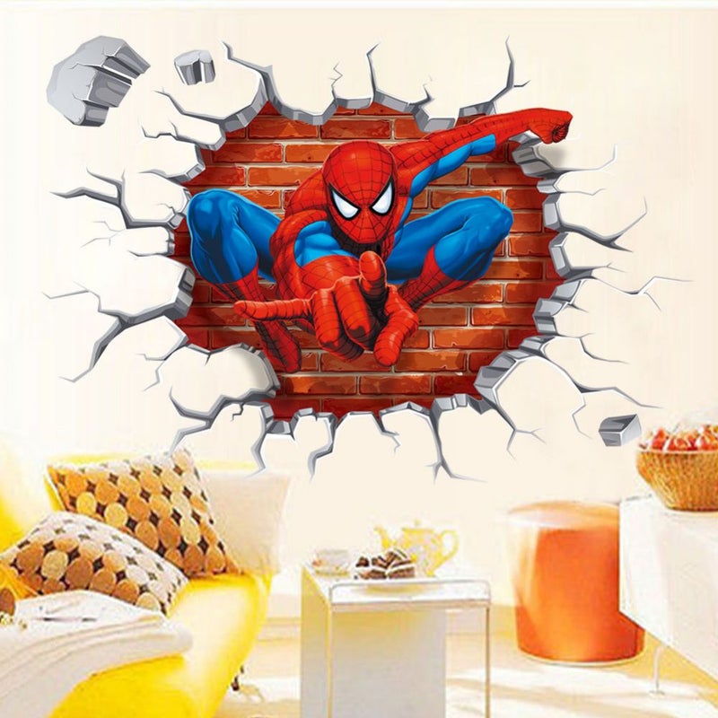 Fast Print 3D Spider-man Wall Sticker Multicolour 50x45cm - Image 2