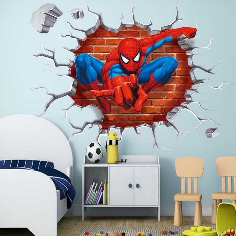 Fast Print 3D Spider-man Wall Sticker Multicolour 50x45cm - Image 3
