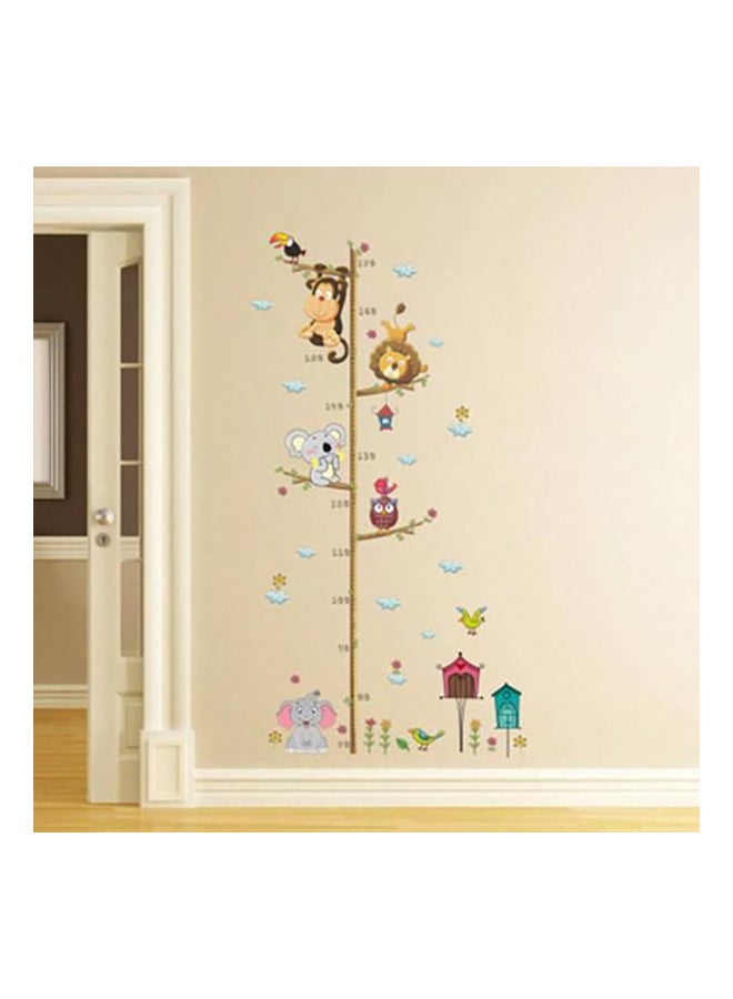 Fast Print PVC Jungle Animals Lion Monkey Owl Height Measure Wall Sticker Multicolour 30x90cm  - Image 1