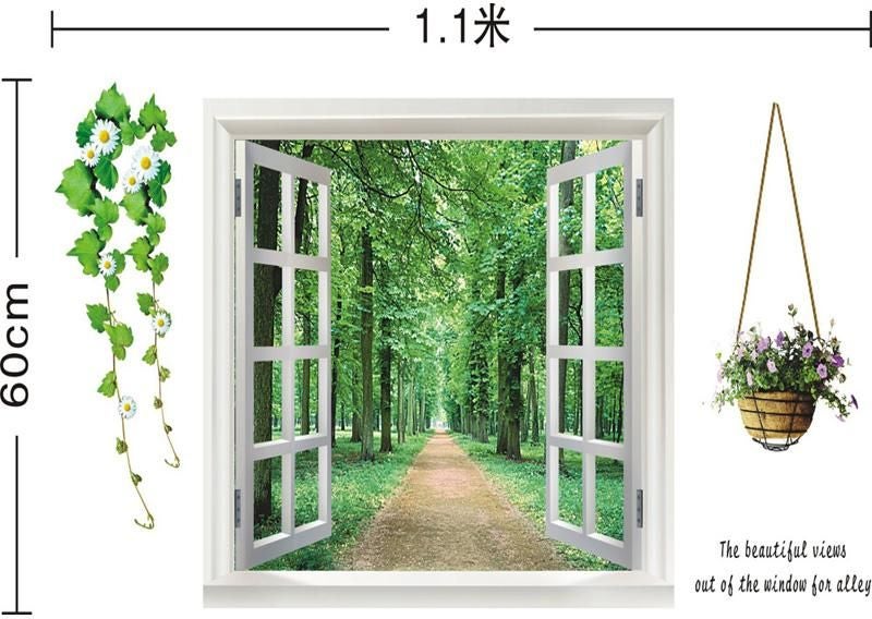 Fast Print Beautiful Natural Scenery 3D Window Landscape Wall Sticker Multicolour 10x15cm - Image 3