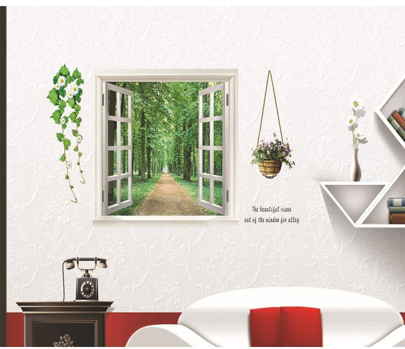 Fast Print Beautiful Natural Scenery 3D Window Landscape Wall Sticker Multicolour 10x15cm - Image 4