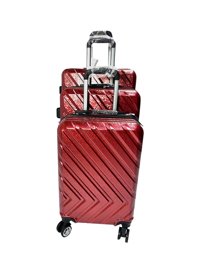 3-Piece Luggage Travel Trolley Bag Red - Image 1