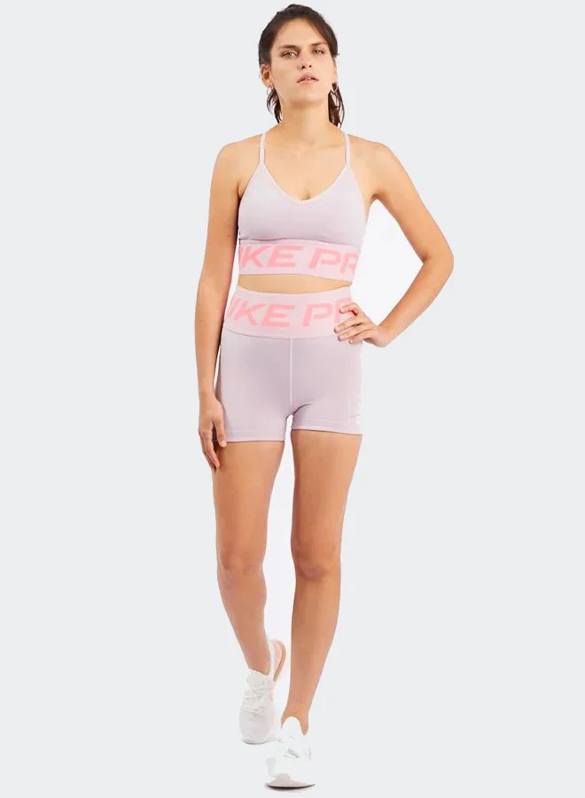 Nike Pro Indy Light Support Bra Plum Chalk/Hot Punch/Metallic Silver