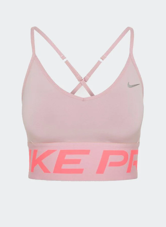 Nike Pro Indy Light Support Bra Plum Chalk/Hot Punch/Metallic Silver
