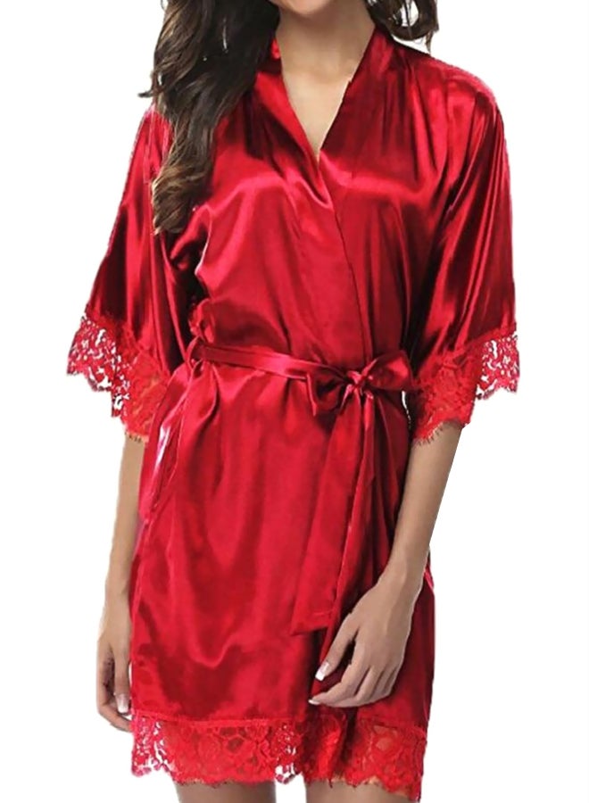 Sharpdo Silk V-Neck Nightdress Red - Image 1