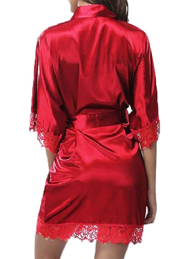Sharpdo Silk V-Neck Nightdress Red - Image 2