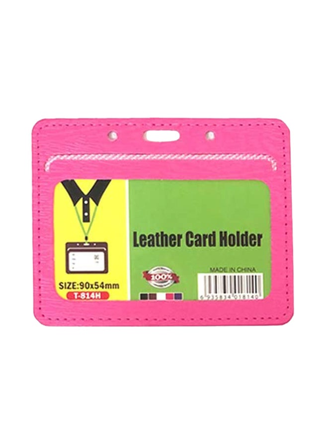 10-Piece Leather ID Card Holder Pink - Image 1