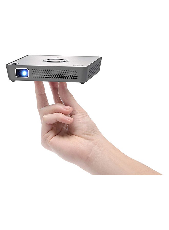 HP Mobile LED Wireless Mini Projector With Rechargeable Battery Built-in Speaker 99-002-00101-000 Silver/Grey - Image 2