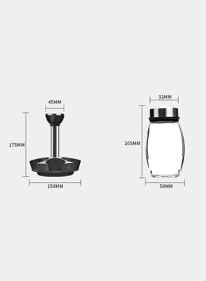 Generic - 6-Pieces Kitchen Rotating Seasoning Storage Bottles Set Transparent 18x16x16cm - Image 1