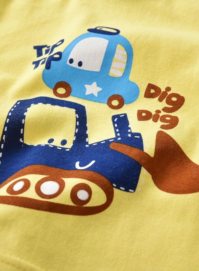 Sharpdo 2-Piece Sleepwear Set Yellow/White/Blue  - Image 3