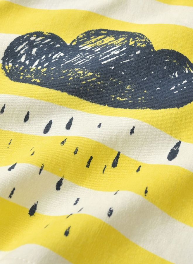 شاربدو طقم ملابس نوم مكون من قطعتين أصفر/أبيض/أزرق - Image 3