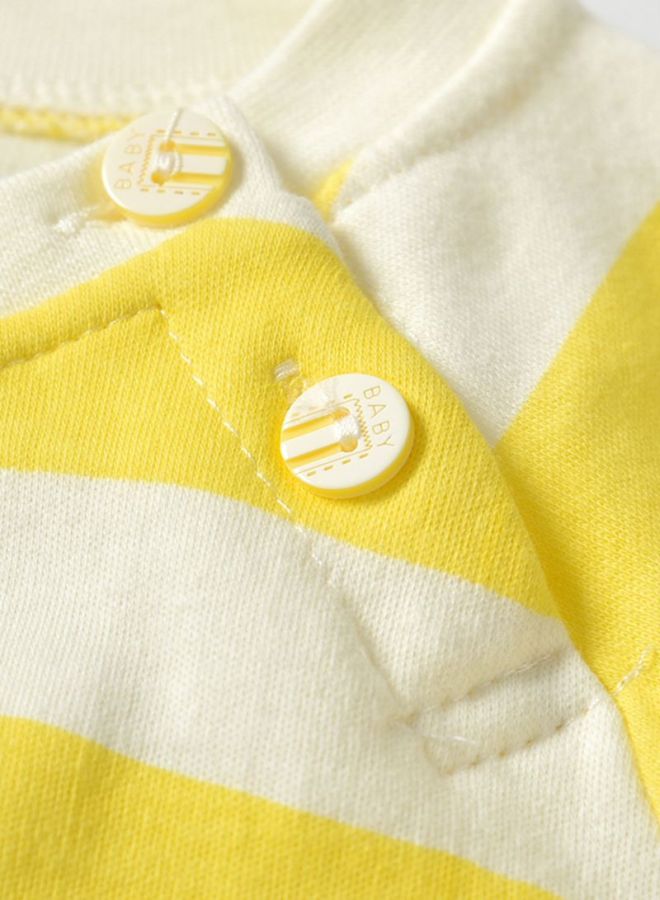 شاربدو طقم ملابس نوم مكون من قطعتين أصفر/أبيض/أزرق - Image 4