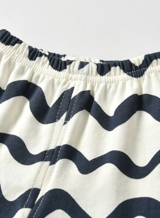 شاربدو طقم ملابس نوم مكون من قطعتين أصفر/أبيض/أزرق - Image 5