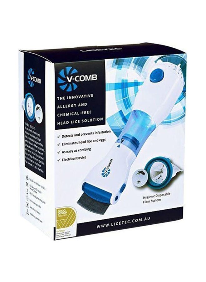 V-Comb Head Lice Comb White/Blue 24x7x6cm  - Image 3