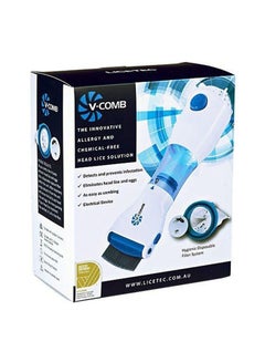 V-Comb Electrical Head Lice Comb White/Blue 16.6x14x8cm  - Image 2