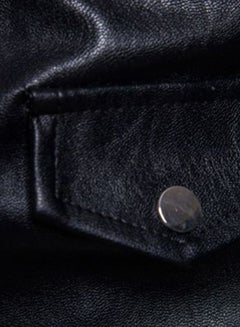 Sharpdo Long Sleeve Leather Jacket Black  - Image 4