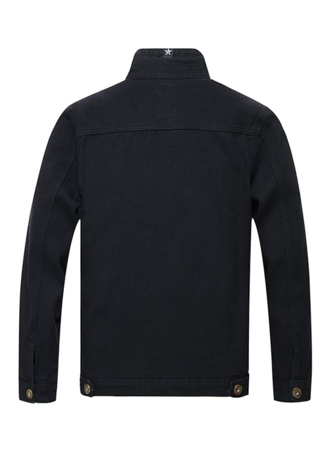 Sharpdo Long Sleeves Denim Jacket Black - Image 2