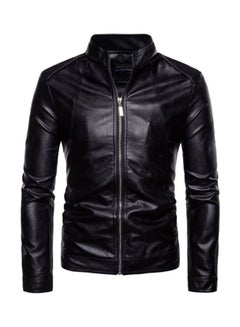 Sharpdo Long Sleeve Leather Jacket Black  - Image 1