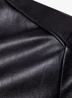 Sharpdo Long Sleeve Leather Jacket Black  - Image 5