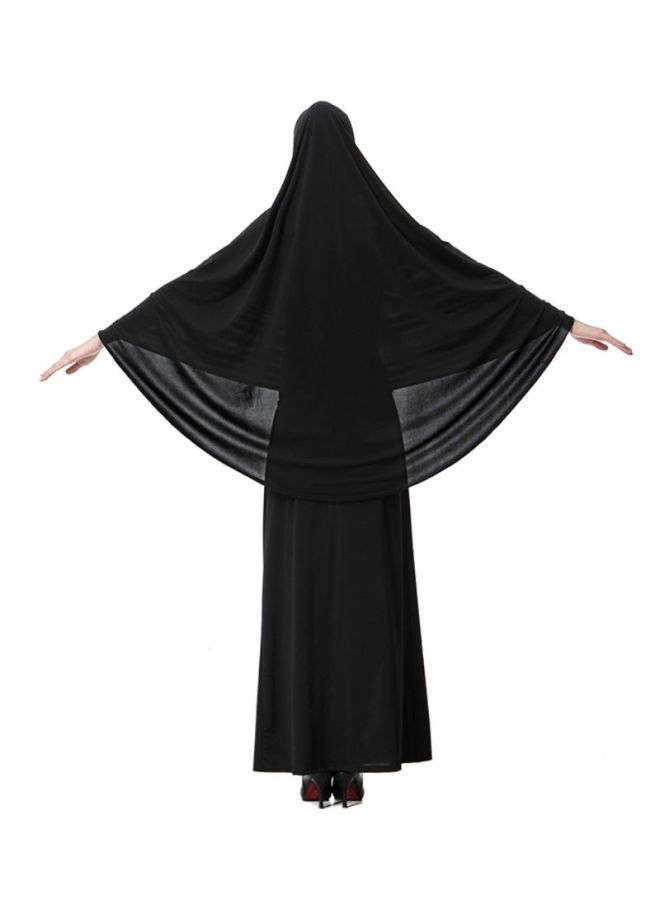 شاربدو طقم ثوب مع حجاب مكون من قطعتين أسود - Image 2